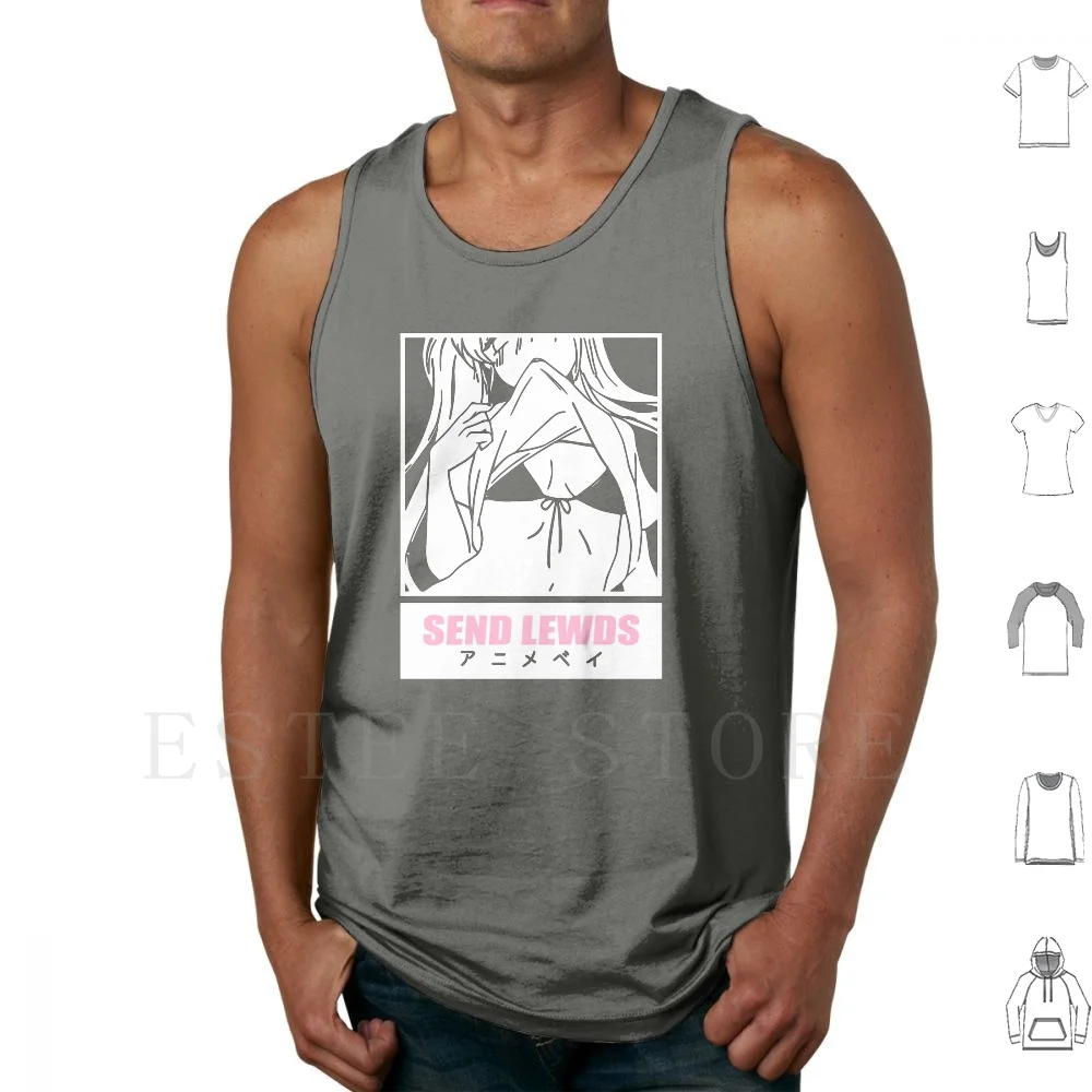 Send Lews Sexy Face Anime Girl A1445 Tank Tops Vest Sleeveless Sexy Face Hentai Nsfw Waifu Material Anime Manga Geek Send