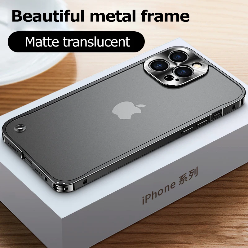 Metal Phone Case For IPhone 12 13 14 15 Pro Max Cover 15Plus Magnetic Aluminum Frame Phone Shell For IPHON 11 12 13 Pro Max Mini