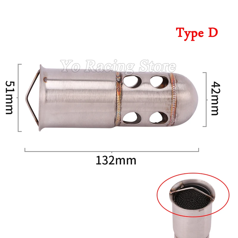 51mm Universal Motorcycle Exhaust DB Killer Reduce Noise High Torque At Low Muffler Speed Gas Purification Treatment Accessories