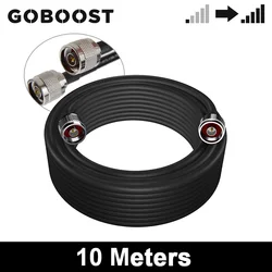 GOBOOST Black 10 Meters 5D Coaxial Cable With N-Male Connector For Cell Phone Signal Booster Amplifier repeater And Antenna