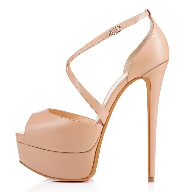 

Woman Thin High Heels Summer Sandal Shoes with Platforms High Heels Female Peep Toe Sandals Shoes