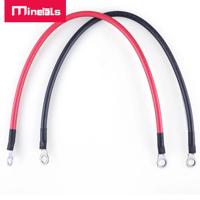 Cable de silicona de 6AWG, terminal de Nariz de cobre de doble extremo, conector 120A, sobrecorriente de 30cm, 50cm, 70cm, 90cm, 130CM, cables SR