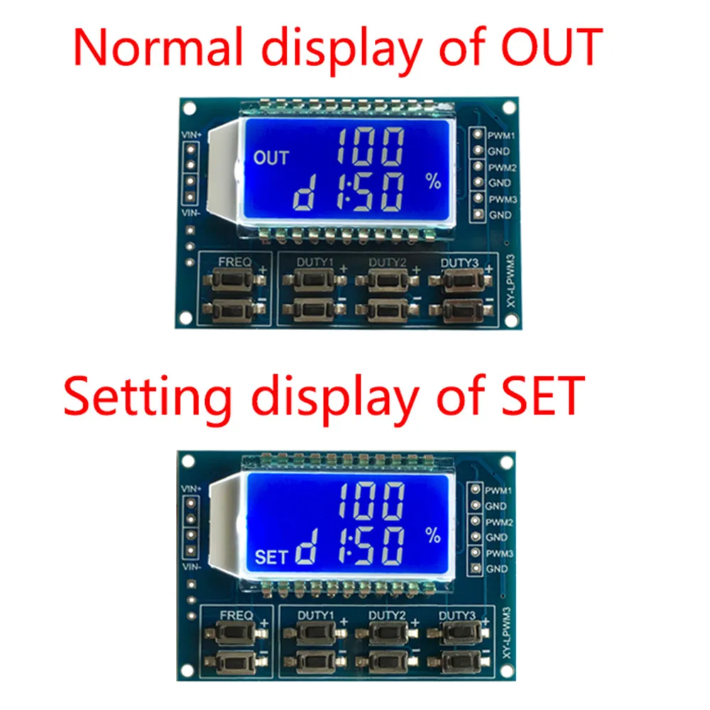 3 Channel LCD Backlight Digital Signal Generator Square Wave PWM Pulse Frequency Duty Ratio Adjustable Module 1Hz-150Khz