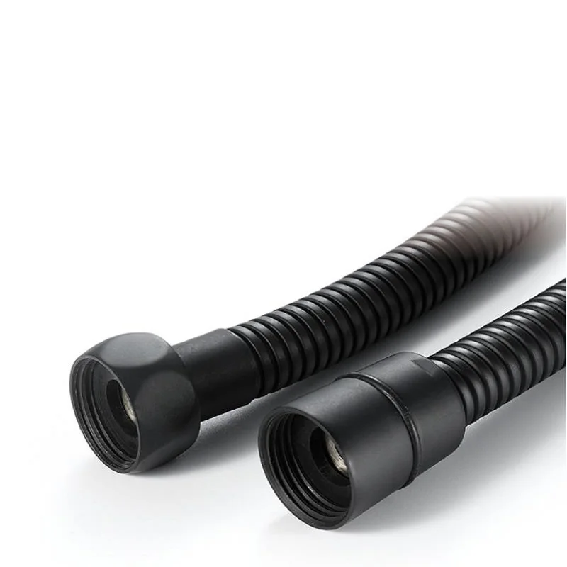 Cabezal de ducha de mano de alta presión, conjunto de ducha montado en la pared con manguera y soporte de ducha, acero inoxidable 304, negro mate