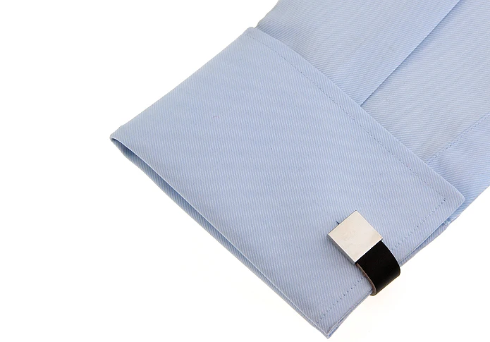 أزرار أكمام سلسلة جلدية للرجال ، وصلات الكفة القابلة للحفر ، مادة نحاسية ، لون أسود ، بيع بالجملة ، التجزئة ، الجودة #6