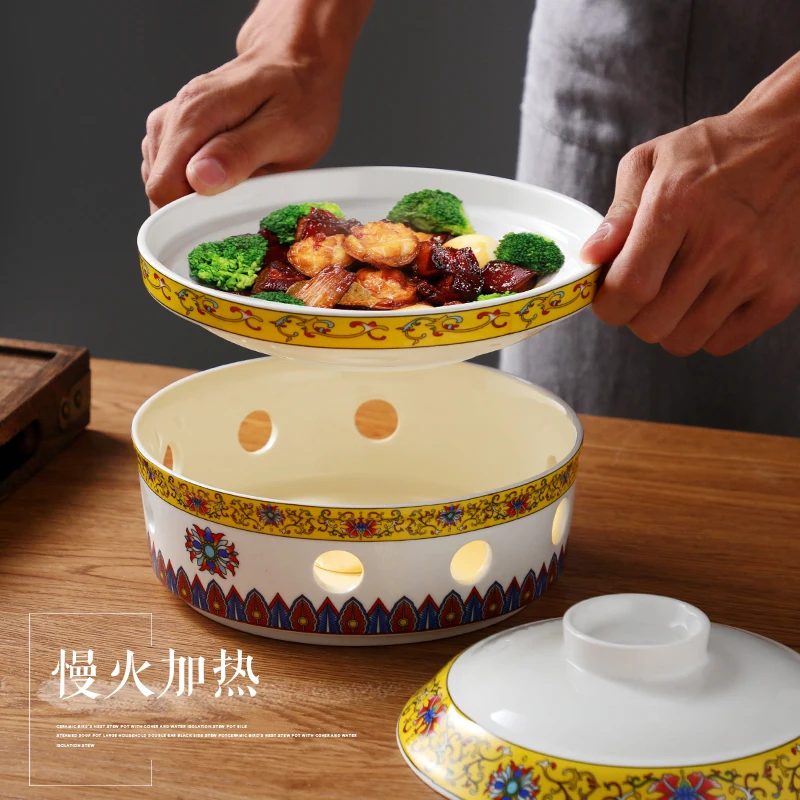 Hotel clubhouse ceramic insulation cover fish oven seat fish plate tableware set bird's nest candle heating fish plate