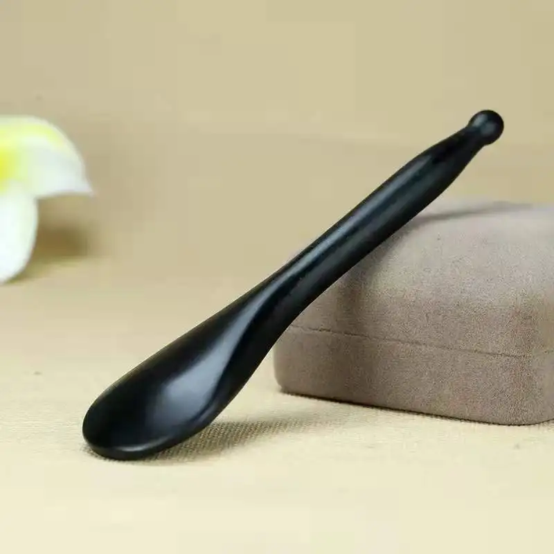 Acupuncture Pen Face Care Spoon Gua Sha Tool Crystal China Bian Shi Stone Mineral Skin Health Massager Head Body Massage Scraper