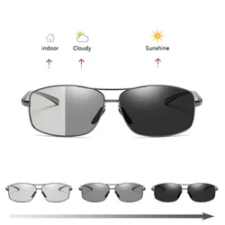 Lunettes de soleil photochromiques pour hommes, polarisées, caméléon de styliste, changement de couleur, jour et nuit