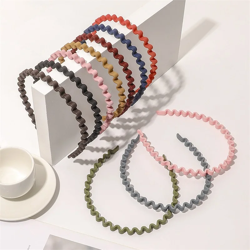 Korean Headband Woman Hair Hoop Colorful Candy Colors Narrow Side Waves Bezel Hair Band Hair Accessories Hairbands 2021 New