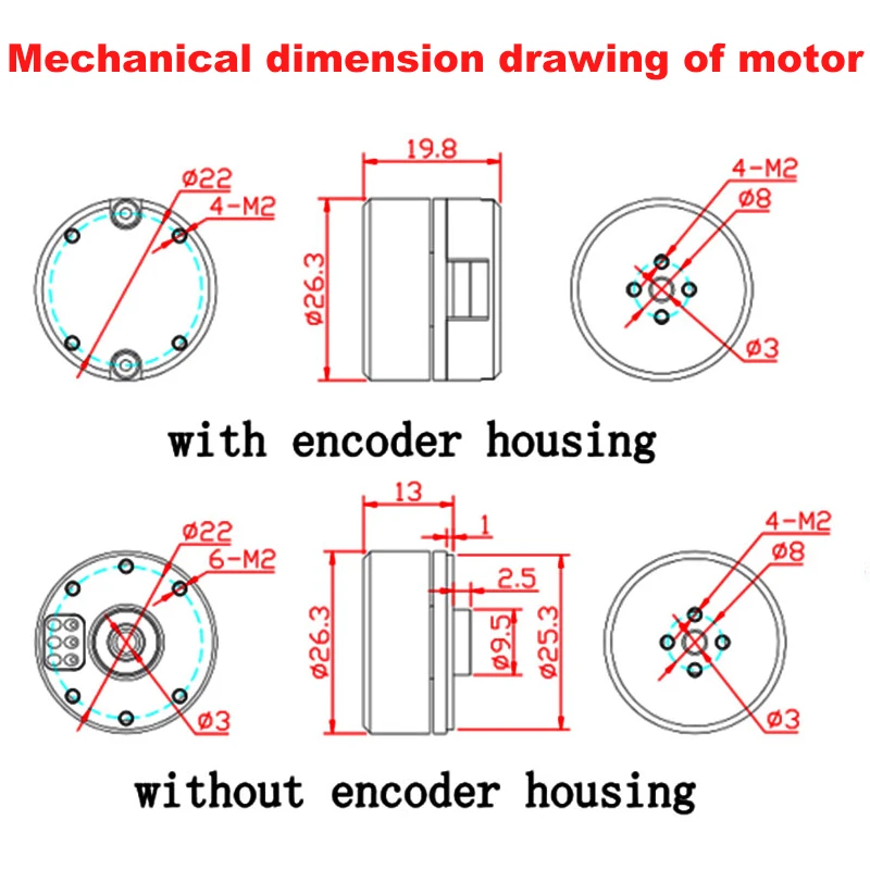 12V Brushless Gimbal Motor HT2205 Mini Camera Pan-Tilt-Zoom PTZ BLDC With 12-14Bit AS5048A/AS5600 Encoder 1500RPM