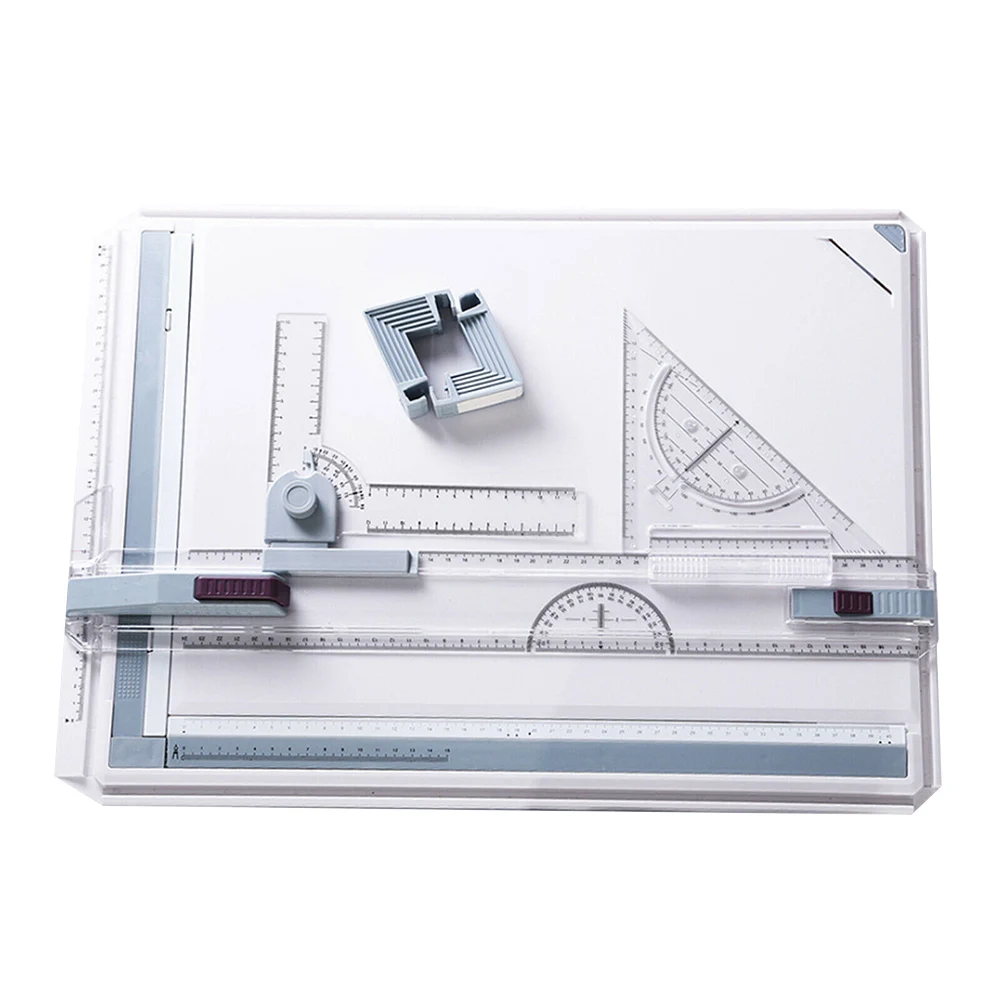 Portable Durable Drawing Board A3 Adjustable Angle Drafting Tables Parallel Rulers Corner Clips Designer Measuring Tool Set