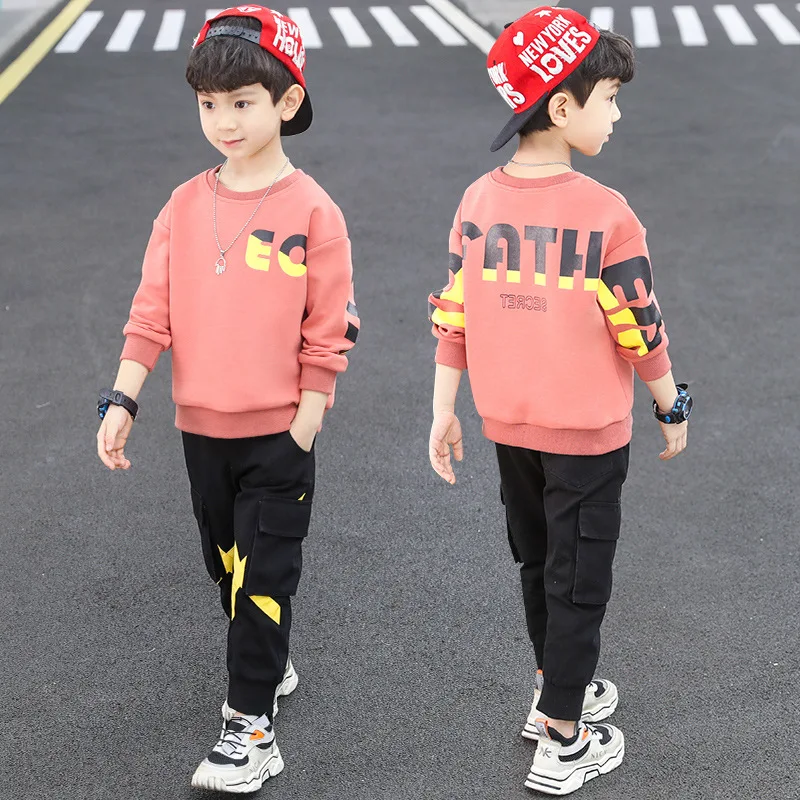 

Lasted Spring Autumn Boys Clothing Suits Sweatshirts + Pants 2pcs/Set Kids Jacket Teenager Sport Tracksuit High Quality