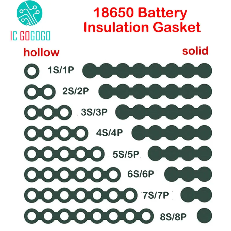 18650 Li-ion Battery Insulation Gaskets Barley Paper Lithium Pack Cell Glue Fish Insulated Pad Adhesive Isolation Ring Insulator