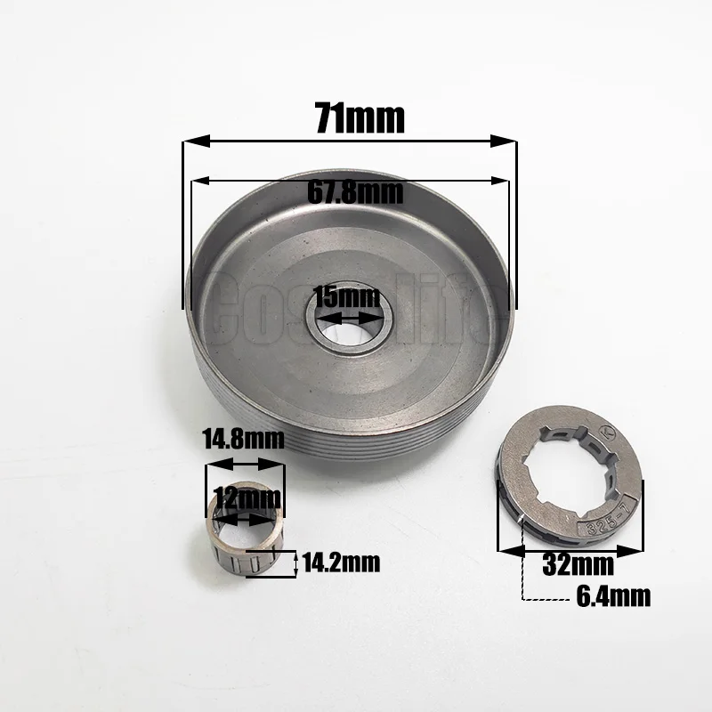 قابض Drum .325-7 الأسنان ضرس حافة مع إبرة تحمل بالمنشار 4500 5200 5800 45cc 52cc 58cc النفط مضخة دودة والعتاد كيت