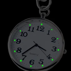 Reloj de bolsillo de cuarzo para hombres y mujeres, llavero de moda, relojes simples, esfera redonda elegante, reloj luminoso Simple portátil, regalos