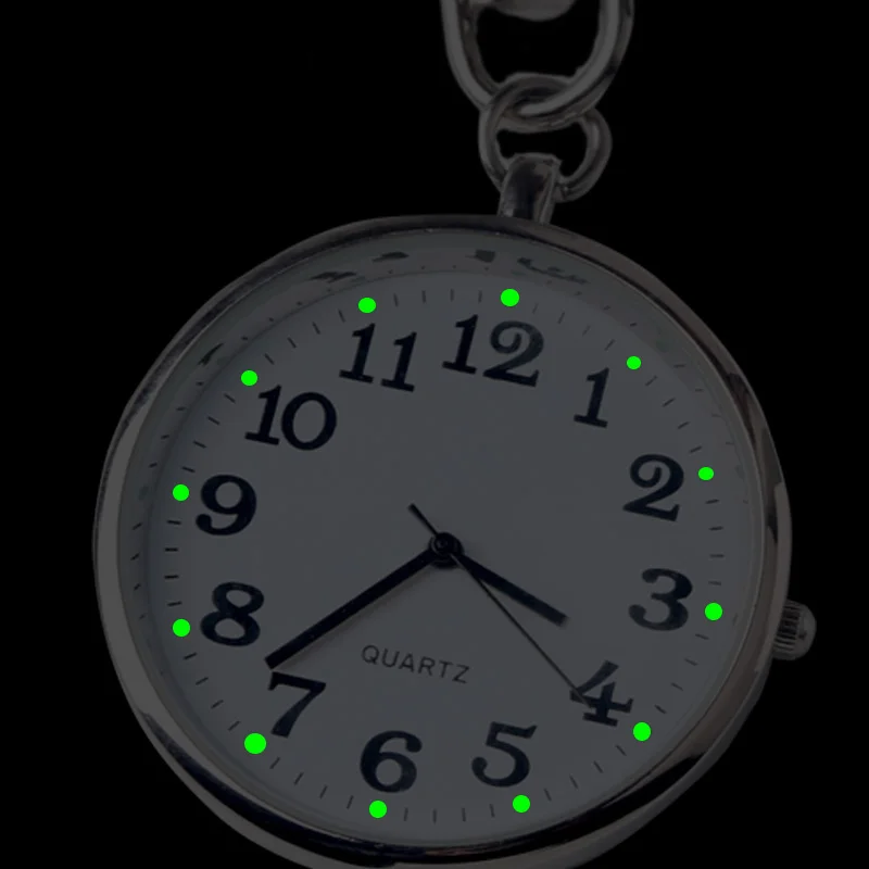 Quartz Pocket Watch For Women Men Fashion Keychain Clocks Simple Elegant Round Dial Portable Simple Luminous Watch Gifts