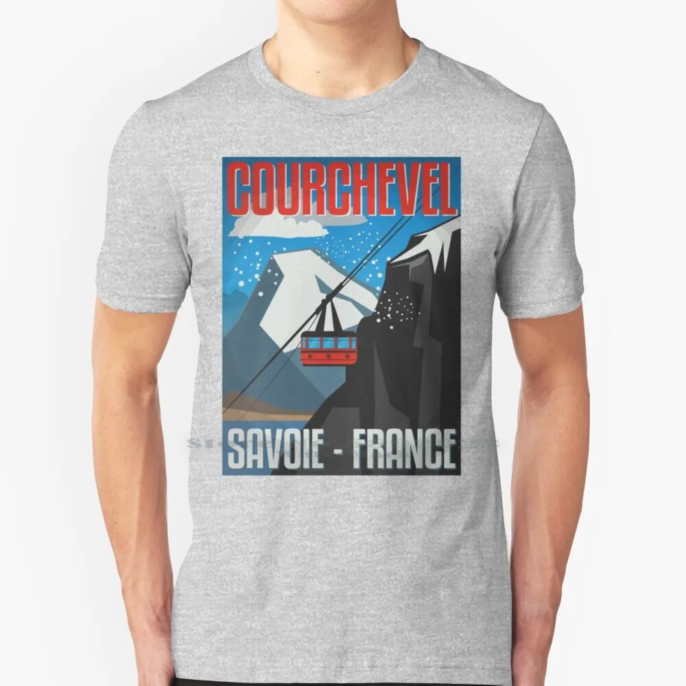 Courchevel , France T Shirt 100% Pure Cotton Big Size Abstract Adventure Alpe Alps Authentic Courchevel Savoie Europe Europe