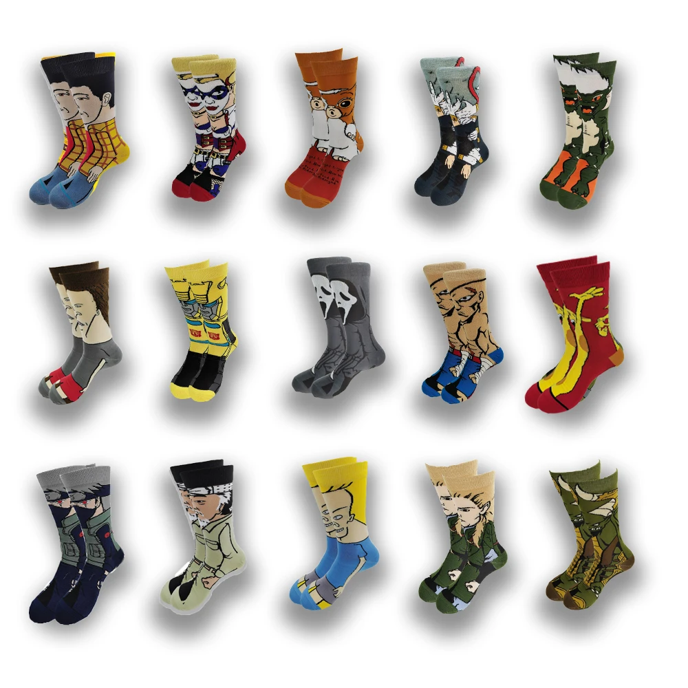 Cartoon and Animation fFashion Trend Men and Women Socks Autumn and Winter Street Style  Middle Tub