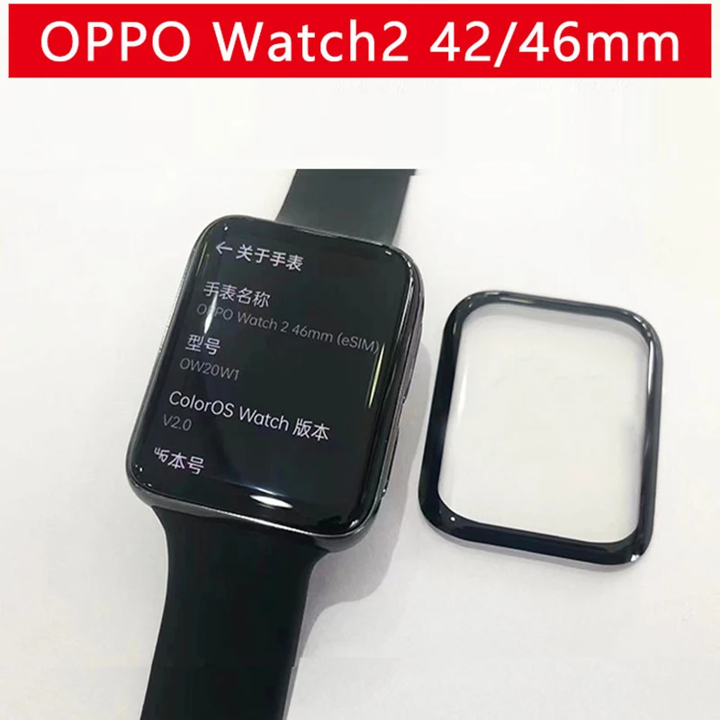 Película protetora macia com borda curvada 3d, para relógio oppo 41mm/watch2 42mm/watch 2 46mm, protetor de tela de cobertura completa para smartwatch