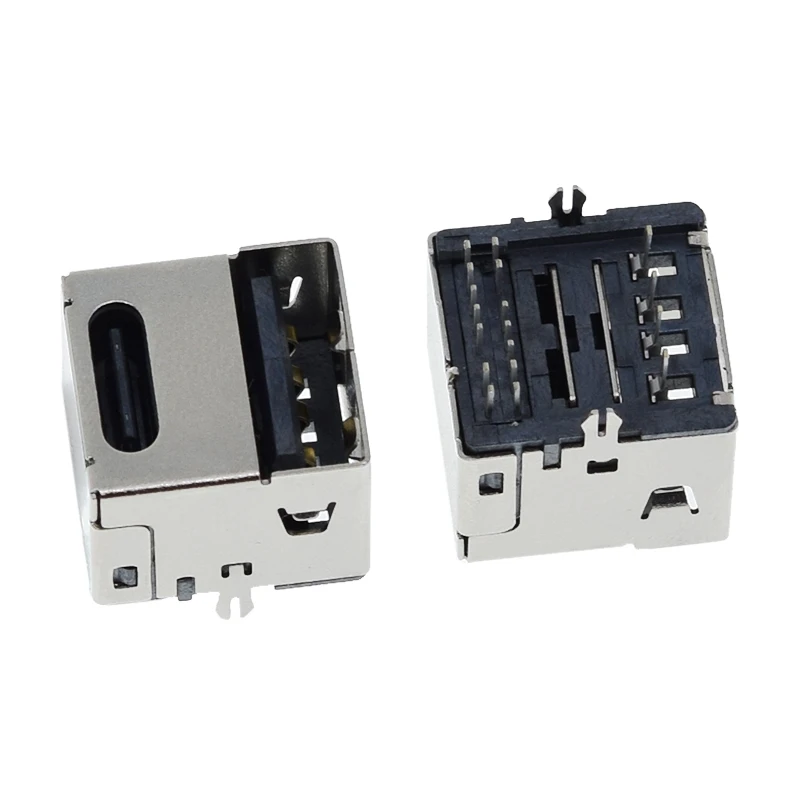 TZT 5/10 Stück 90-Grad-USB-Anschlussmodul Typ-C Dual-USB-Buchse 4 Gerade Füße Buchse PD-Schnellladegerät für Auto – Detail 7