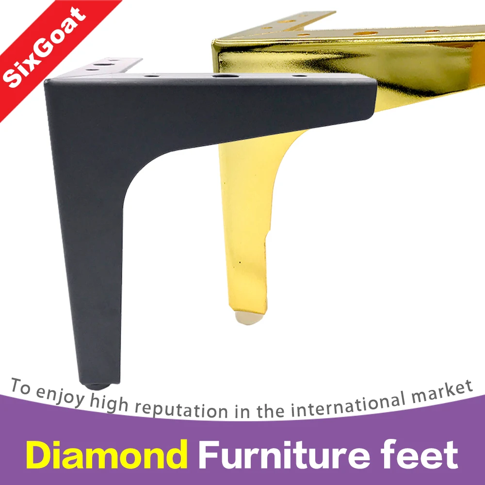 Gold bed foot sofa foot bed leg ark foot general heightening accessories hardware diamond right Angle metal leg bearing support