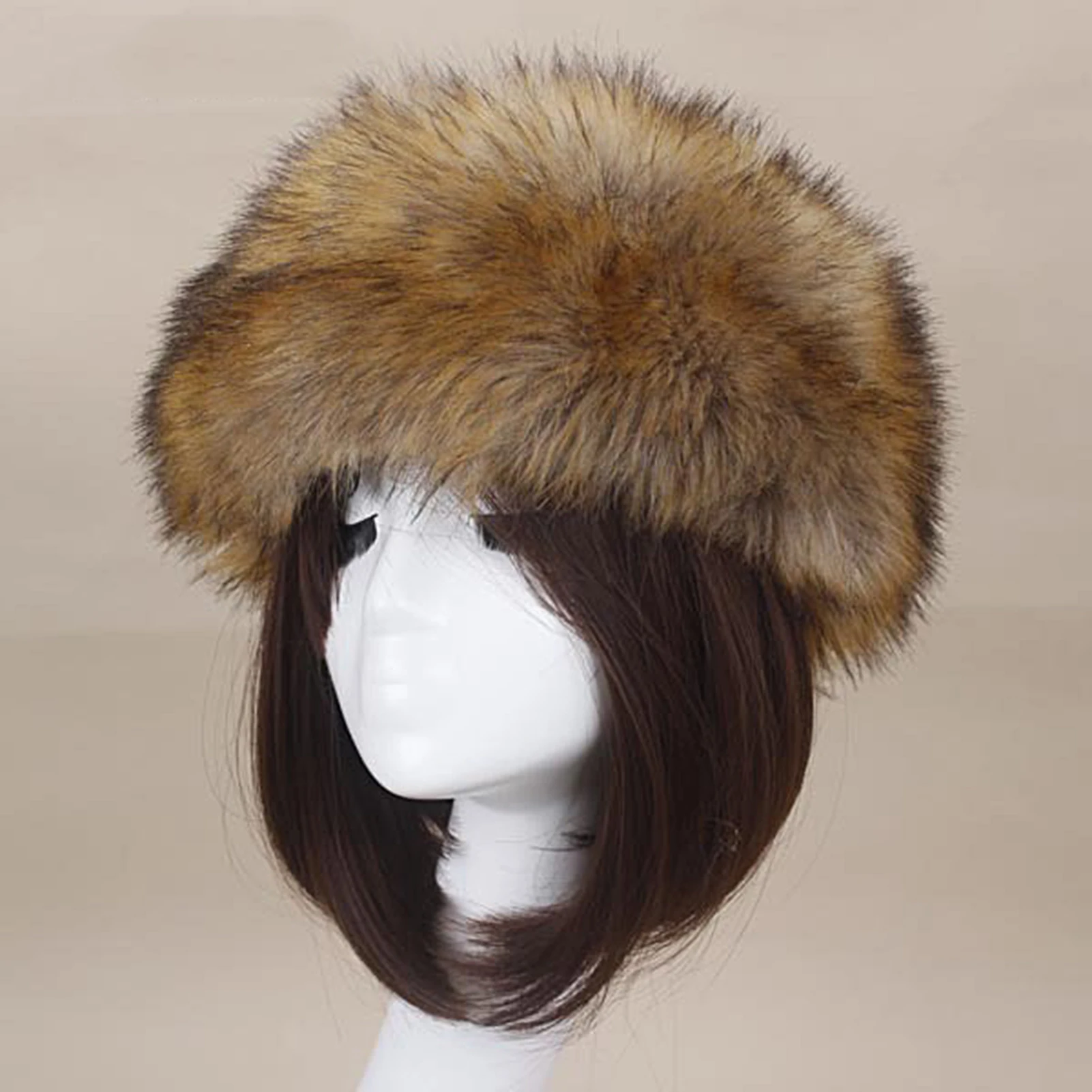 Winter Women Faux Fox Fur Hat Thick Furry Warm Beanies Hat Plush Russian Thick Fluffy Bomber Caps Female Cold-proof Snow Ski Cap