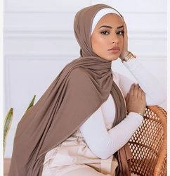 Écharpe de sauna musulmane en coton doux multicolore, hijab instantané, écharpe en jersey pour femme musulmane, châles et écharpes islamiques