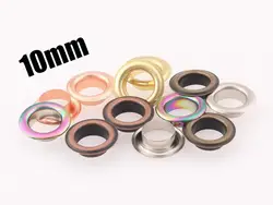 10mm(hole) Rose Gold Eyelets Grommets for Sewing Clothes Round Studs Rivets Rainbow Leathercraft Canvas Accessories Shoe