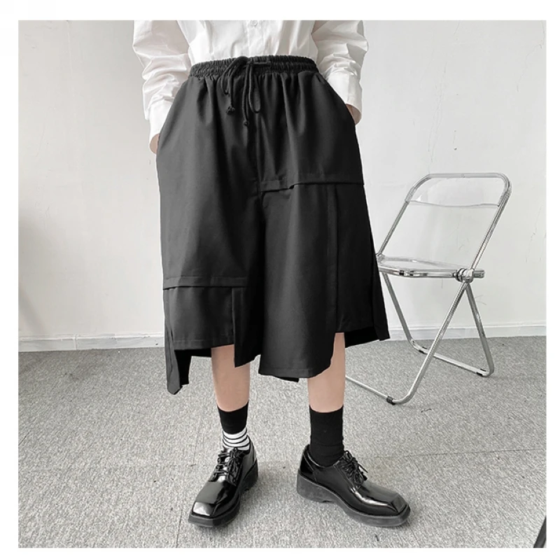 

Summer dark personality niche asymmetric deconstruction design men's loose casual shorts trend men's Capris