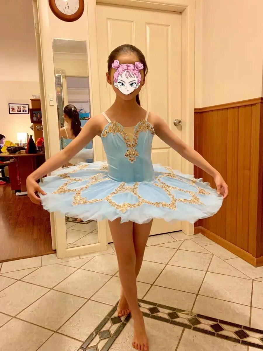 Rosa Blau Weiß Ballerina Kleid Professionelle Ballett Tutu Kind Kinder Leistung Kleidung Ballett Kostüm Dancewear Outfits Mädchen