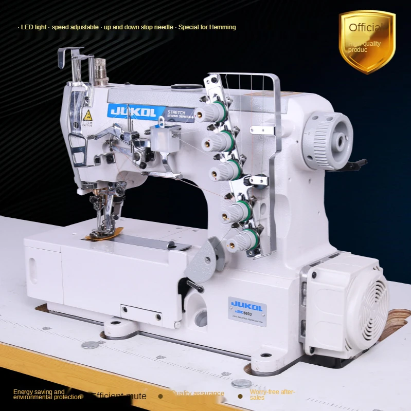 Canche high-speed interlock sewing machine, hem, cuffs, neckline, panties, three-needle, five-thread industrial sewing machin