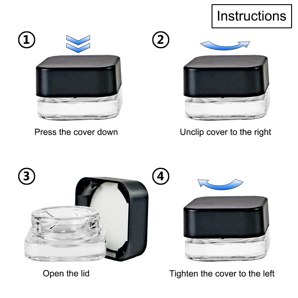 

10pcs 10ml Mini Glass Cream Bottles Square Screw Extrude Black Cap Refillable Empty Cosmetic Makeup Container Storage