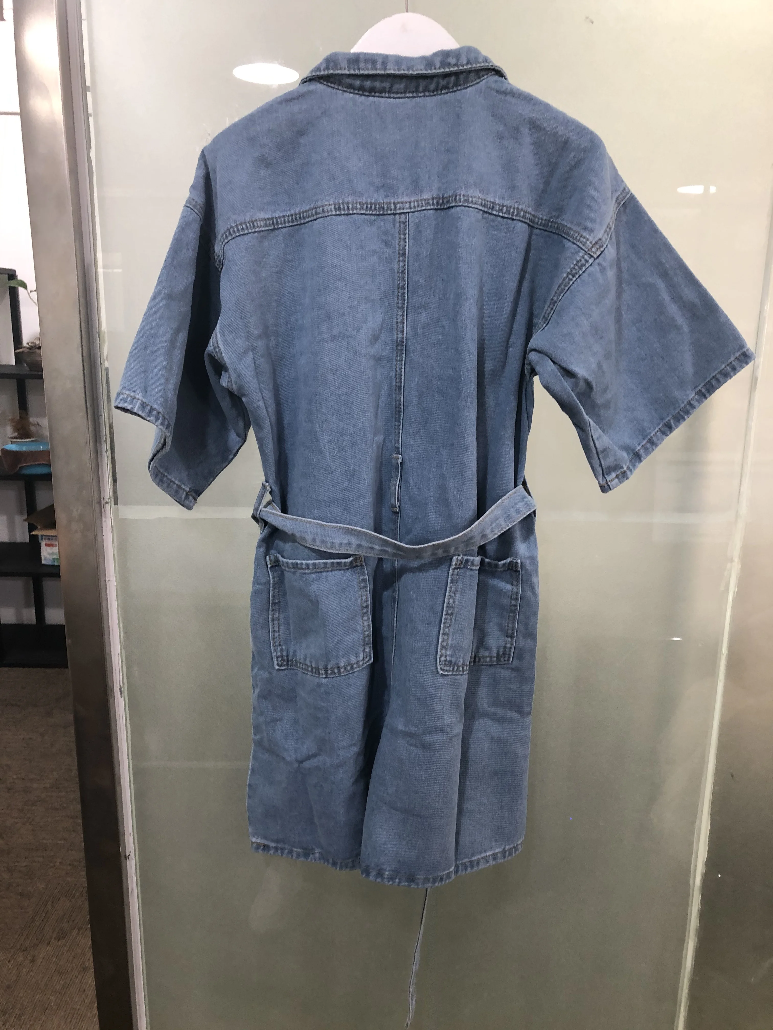 Women Casual Summer Denim Romper High Waist Jeans Overall BF Wide Leg Jumpers Lapel Pocket Shorts Jumpsuit Playsuit Jumpsuits