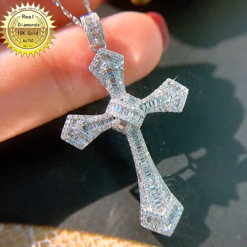 100% 18K white gold natural diamond necklace all use 1ct diamond and have certificate HM038