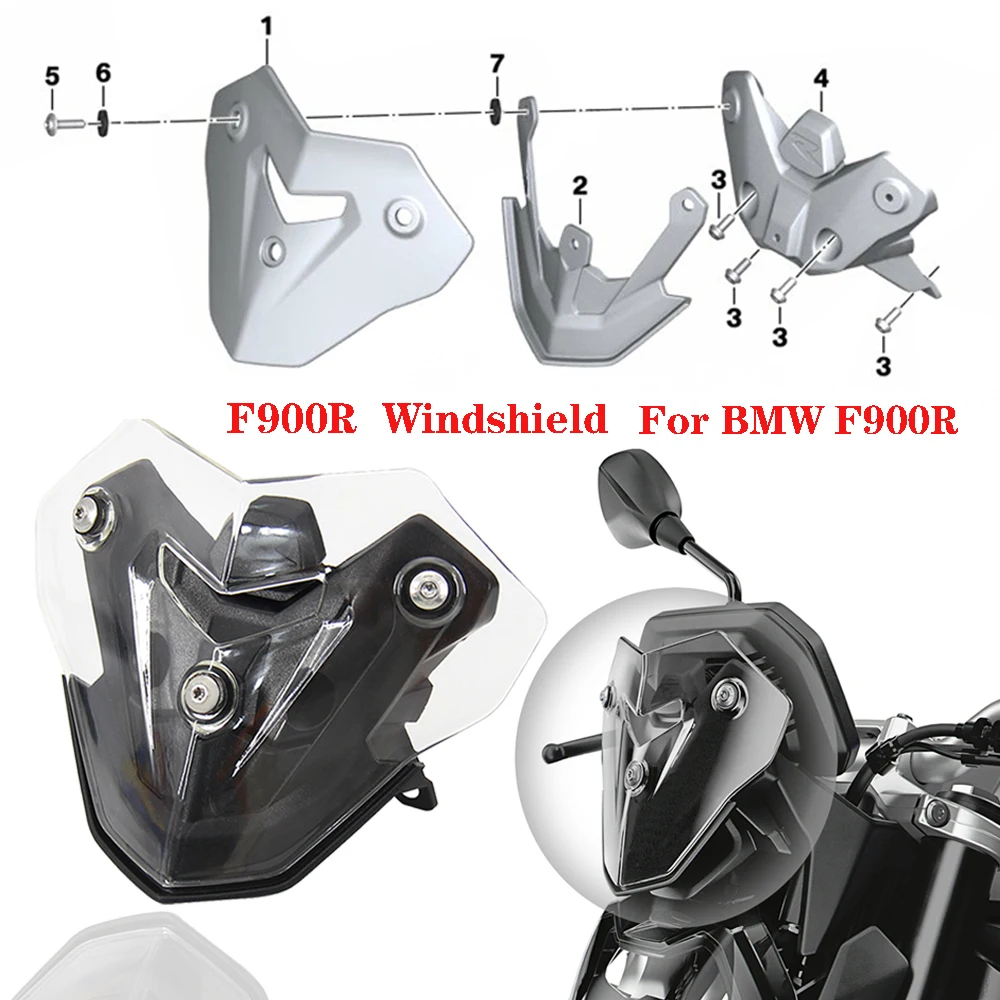 

New Motorcycle Accessories Windscreen Windshield Viser Baffle VIsor Wind Deflectors For BMW F900R F 900R F900 R
