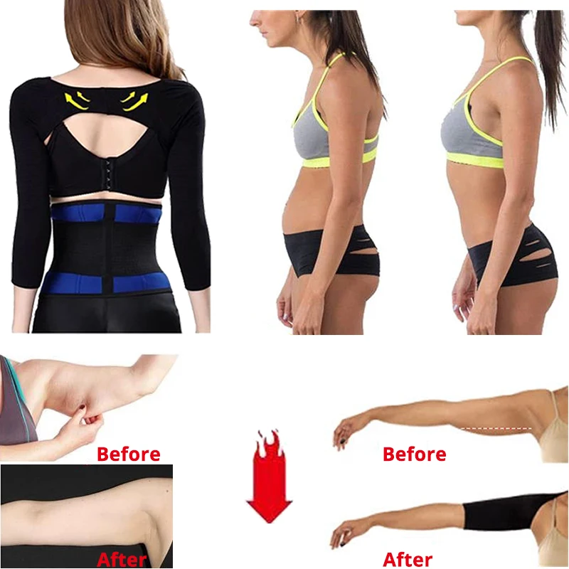 Arm Slimming Back Posture Corrector Arm Shaping Sleeves Fat Reduction for Women Back Support Humpback prevent Arm Shaper Control