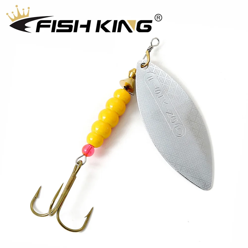 FISH KING 1pcs Metal Fishing Lure 3.8g 6.3g 11g 11.3g 14.5g Spinner Bait Brass Material Hard Baits Treble Hook Fishing Tackle