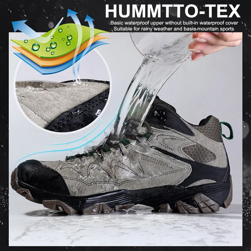 HUMTTO Waterproof Hiking Shoes Men Leather Trekking for Boots Women Camping Ankle Boots Mens Hunting Mountain Tactical Sneakers