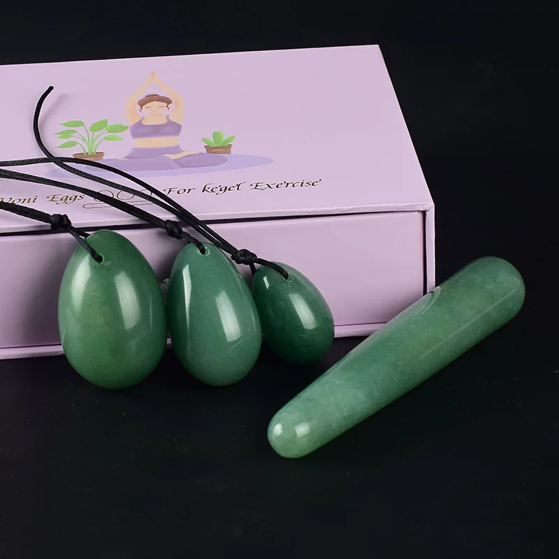 Drop Shipping Yoni Egg Vaginal Balls Aventurine Jade Egg Exercises Vaginal Muscle Tightening Massage Wand Kegel Exerciser Stone