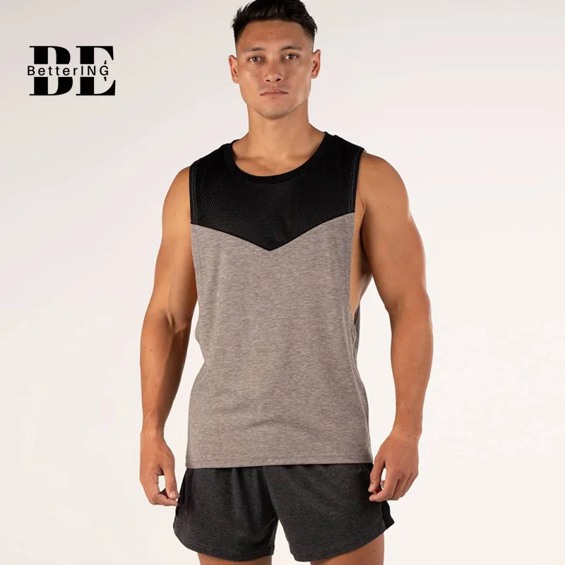 2021 Men's New Summer Running Sports Leisure Breathable Cotton Vest Body-building Beauty Sleeveless T-shirt Vest Tide Brand Vest