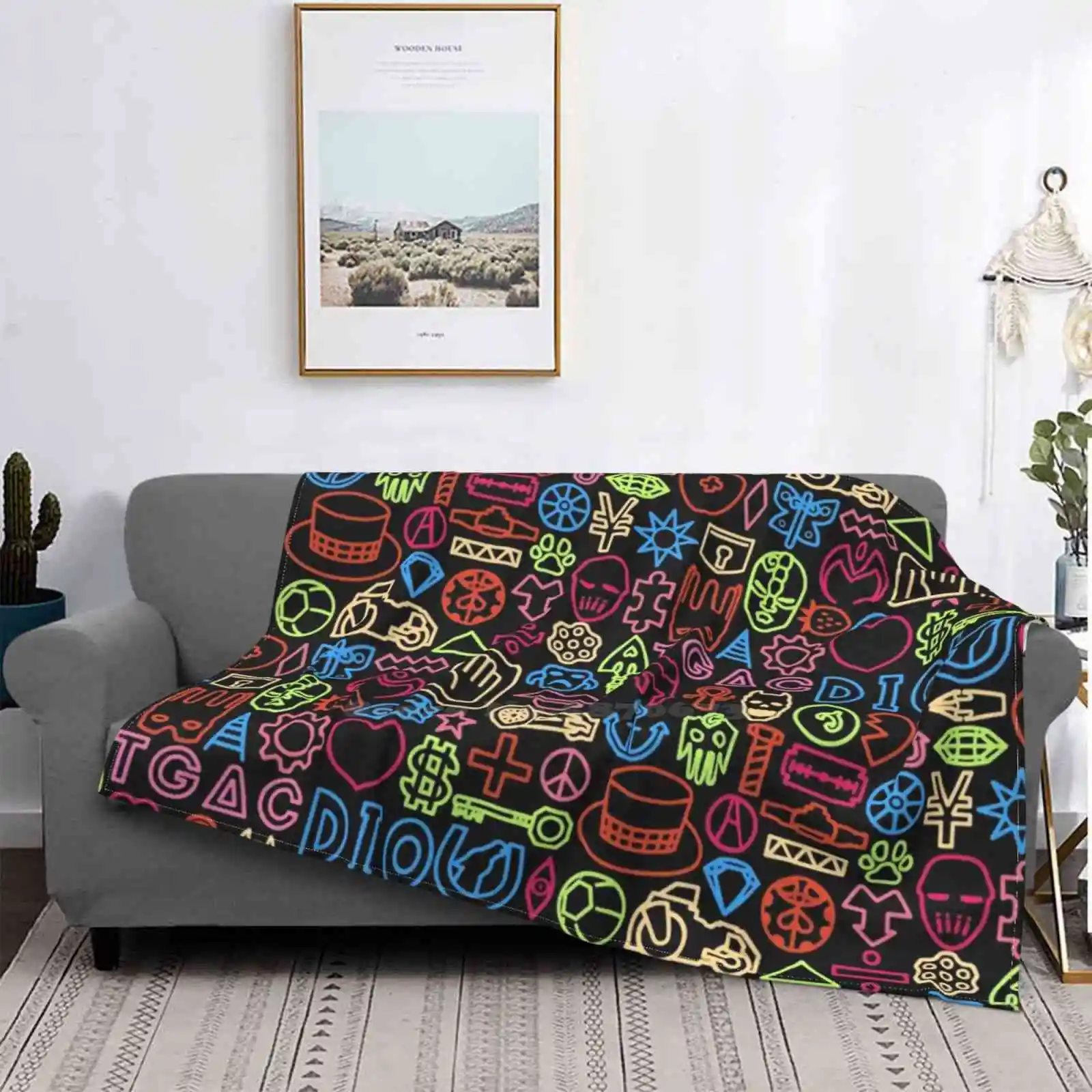 Jojo Things Best Selling Room Household Flannel Blanket Jojo Bizarre Adventure Jotaro Kujo Joseph Joestar Dio Diamond