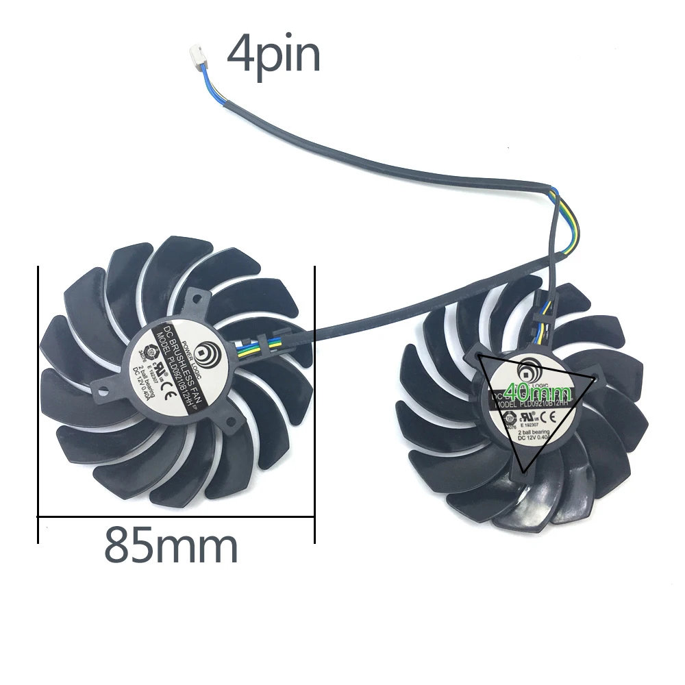 Вентилятор охлаждения для видеокарты MSI ARMOR RX470 RX 480 RX570 RX580 ARMOR 8G OC, 2 шт., 85 мм, 4 контакта