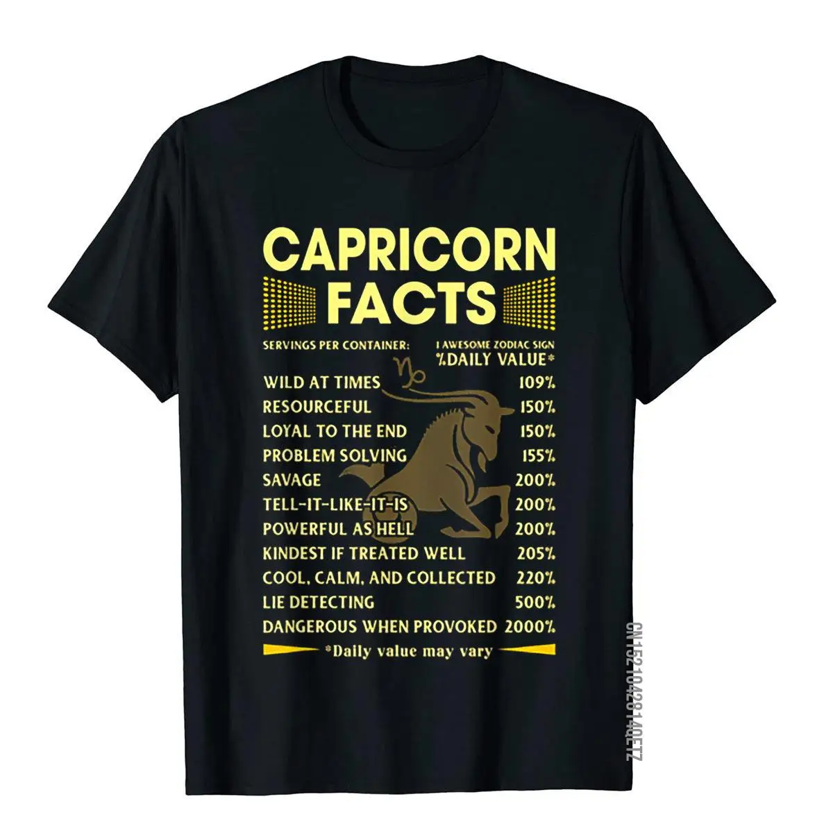 Capricorn Facts Zodiac Funny Capricorn Birthday Gift T-Shirt Cheap Man T Shirts Hip Hop Tops Shirt Cotton Fashionable