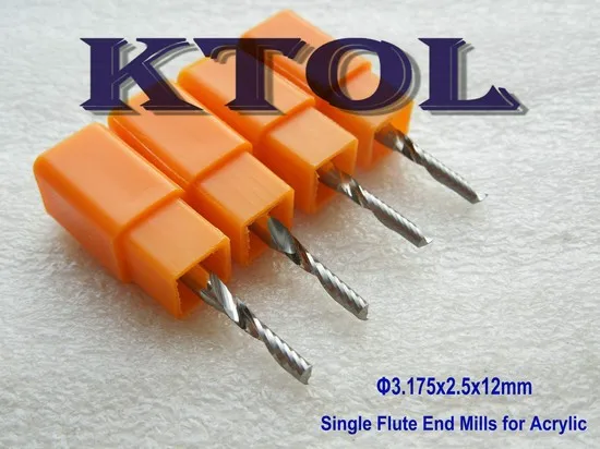 1pc 3.175mm 1 flauta final fresas cnc roteador bits em acrílico importado tungstênio aço sólido carboneto carpintaria ferramenta de corte
