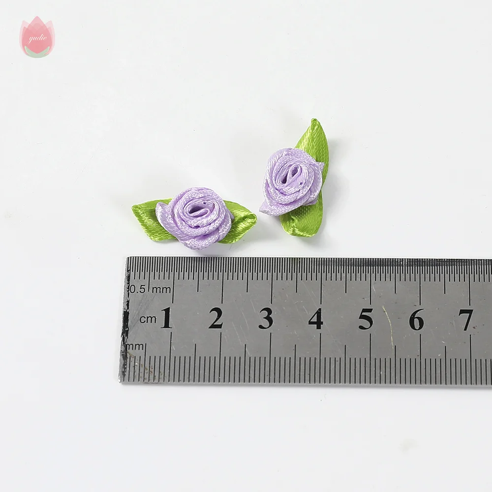 50 pz/lotto 2CM Mini rosetta con fiocco in seta per la casa festa di nozze nastro torta papillon decorazione Scrapbooking artigianato fai da te