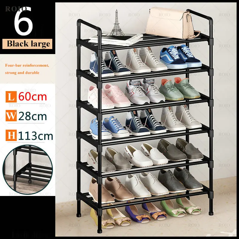 Étagère à chaussures en métal, Simple, gain de place dans le salon, organisateur de chaussures, support noir