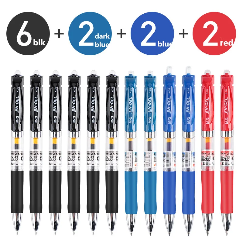 12 pcs/lot Gel ink pen M&G K35 classic RollerBall pen 0.5 Tip office and schoole stationery souvenir wholesale Free Shipping