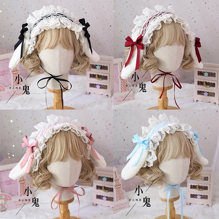 Bow-tie lolita hair orita hair accessories lolita soft girl cute KC rabbit ears detachable