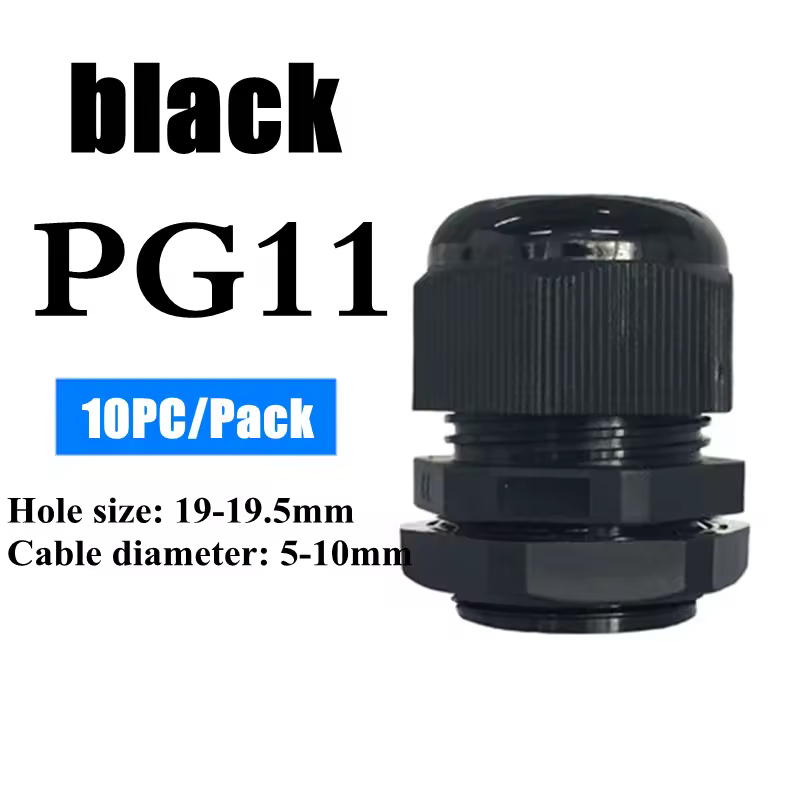 1/2/5/10pcs Waterproof Cable Gland Cable Entry IP68 PG7-PG36  White/Black Nylon Plastic Connector Joint - Image 18