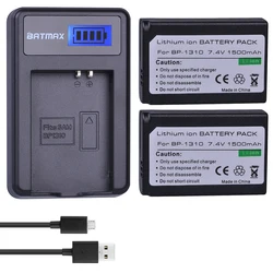 Batmax 1500mAh BP 1310 BP1310 BP-1310 Battery 1500mAh akku +LCD USB Charger for Samsung NX5 NX10 NX100 NX11 NX20 Cameras